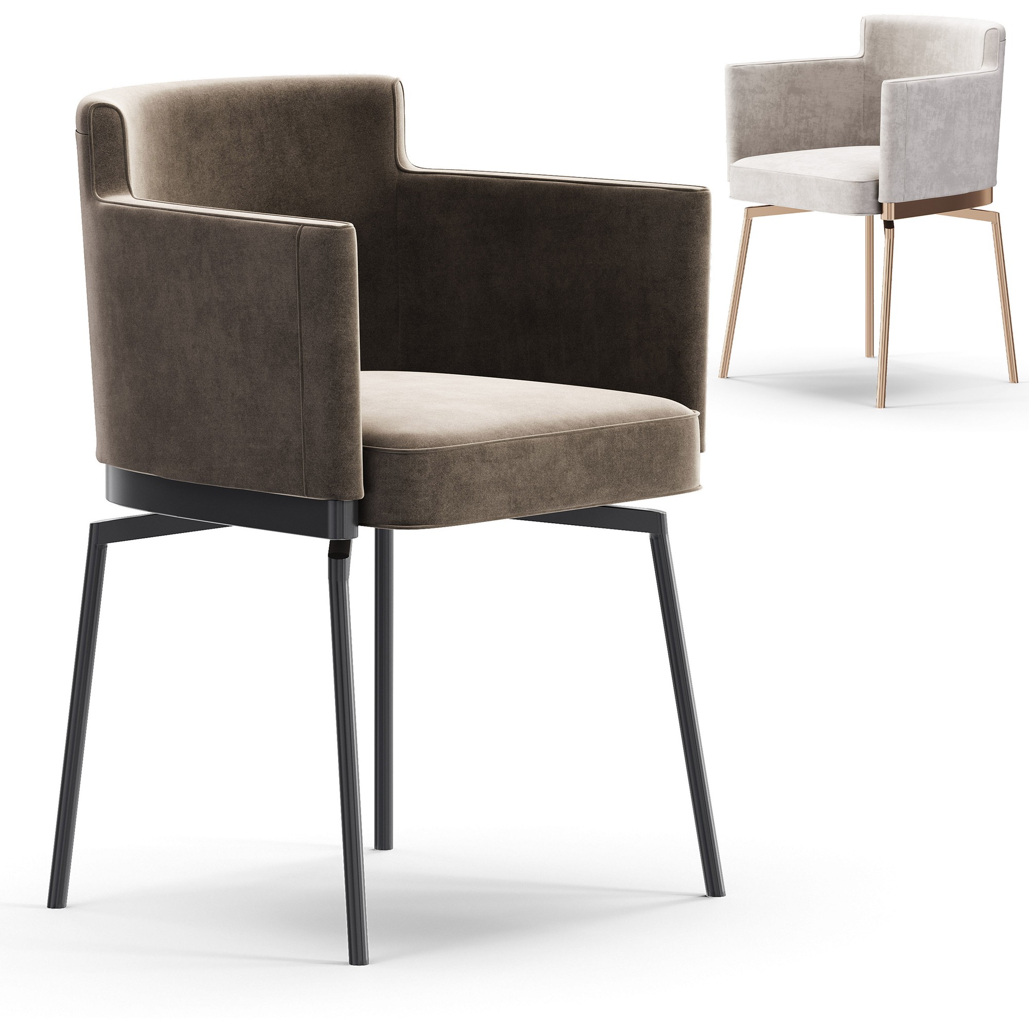 EVORA METAL LEGS UPHOLSTERED CHAIRS