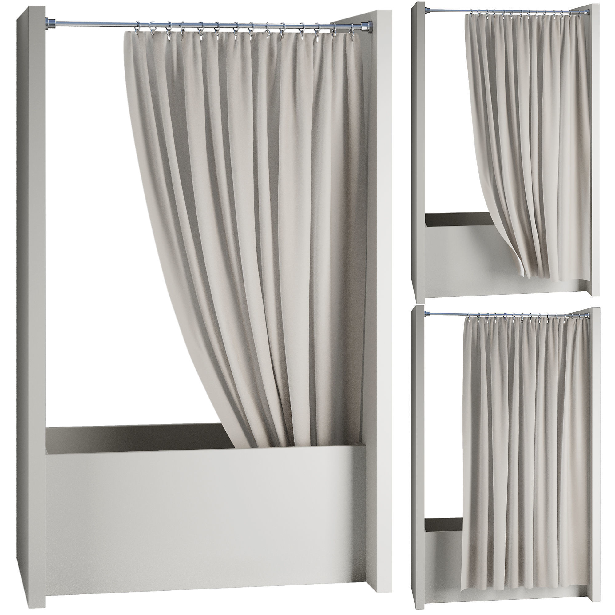 Bathroom Curtain 3 Set