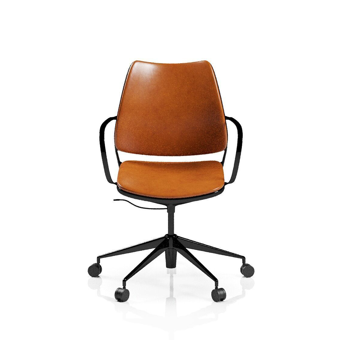 STUA Gas chair with castors cognac artificial leather