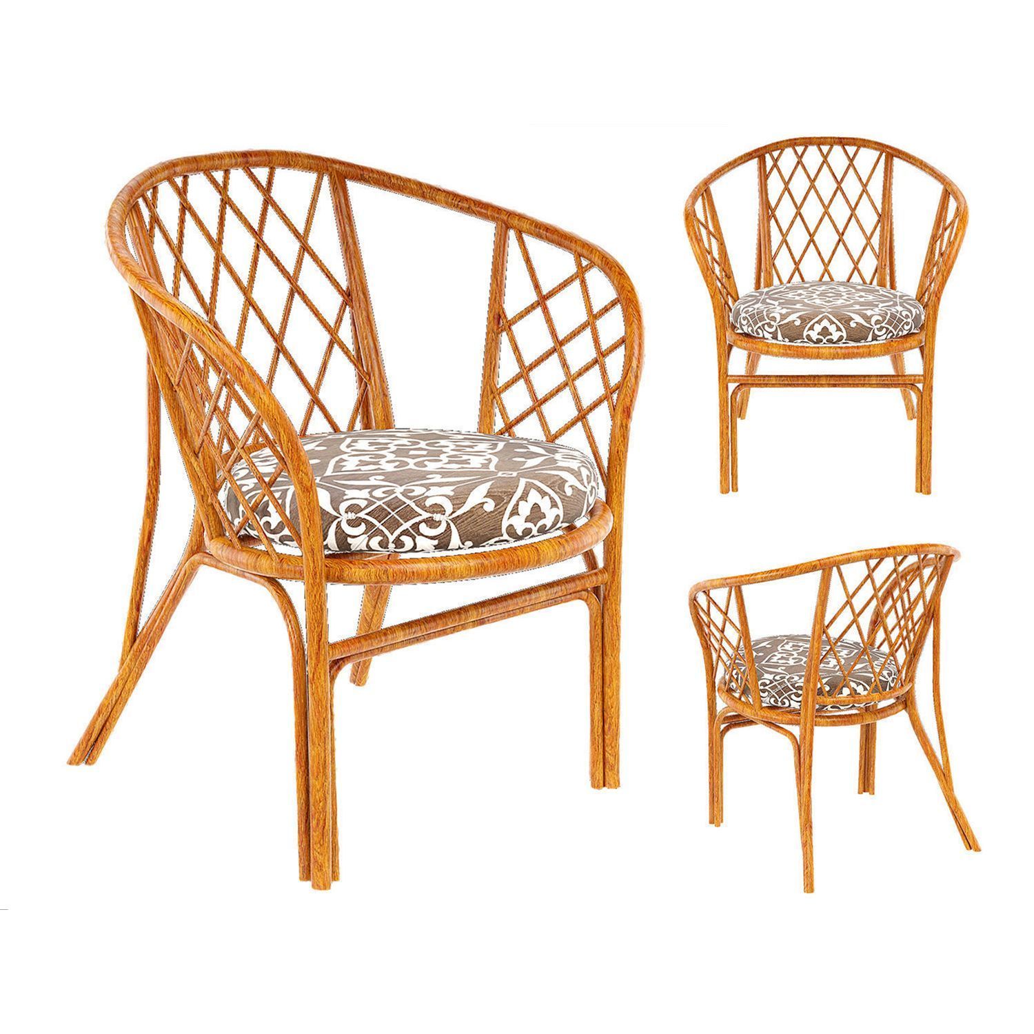 Rotang Armchair Woven Rattan Pillow