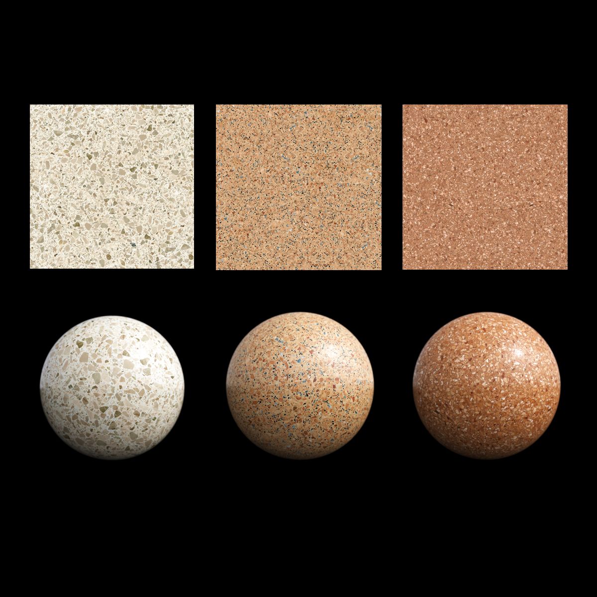 STONE QUARTZ AGGLOMERATED SET 014