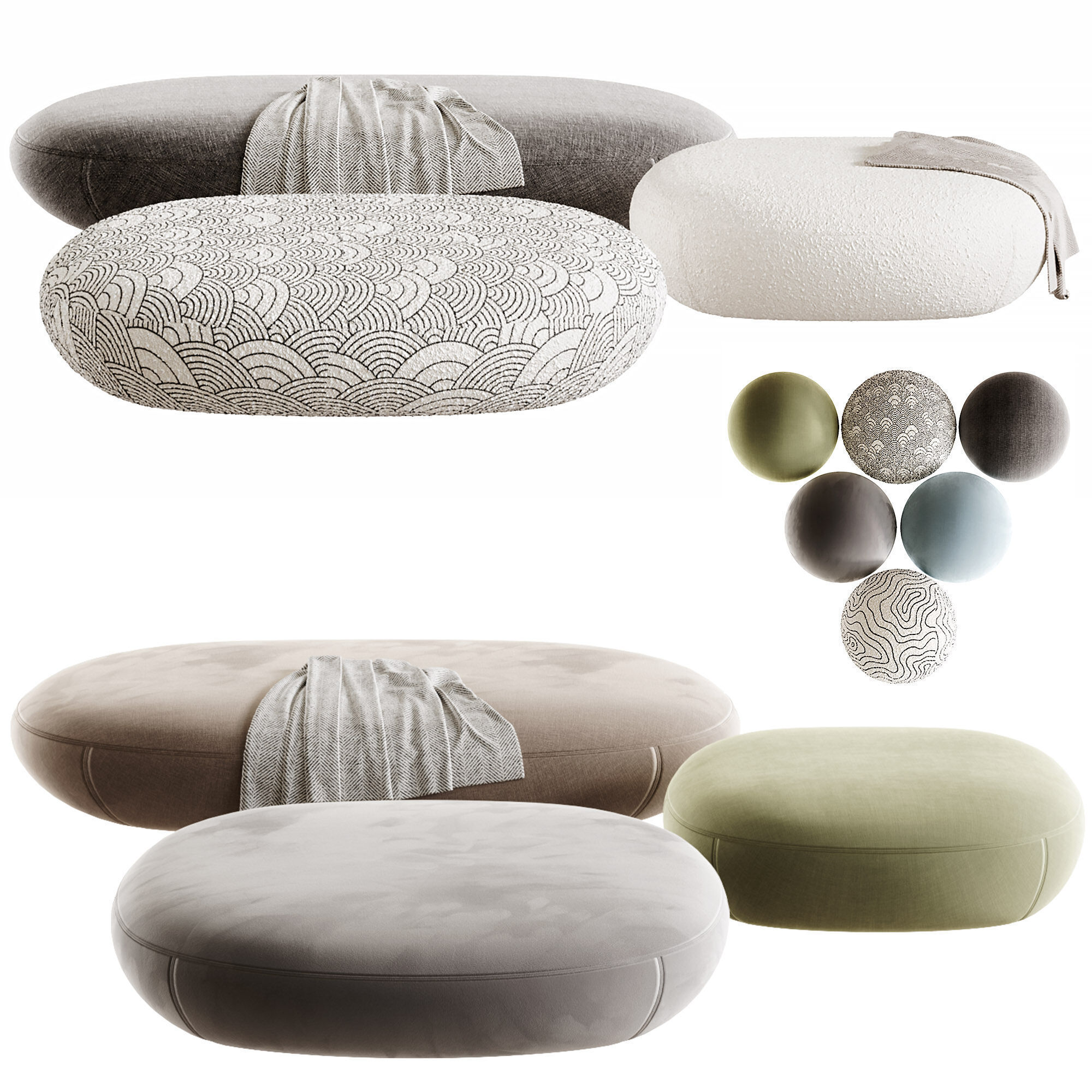 GALET Pouf By Giorgetti
