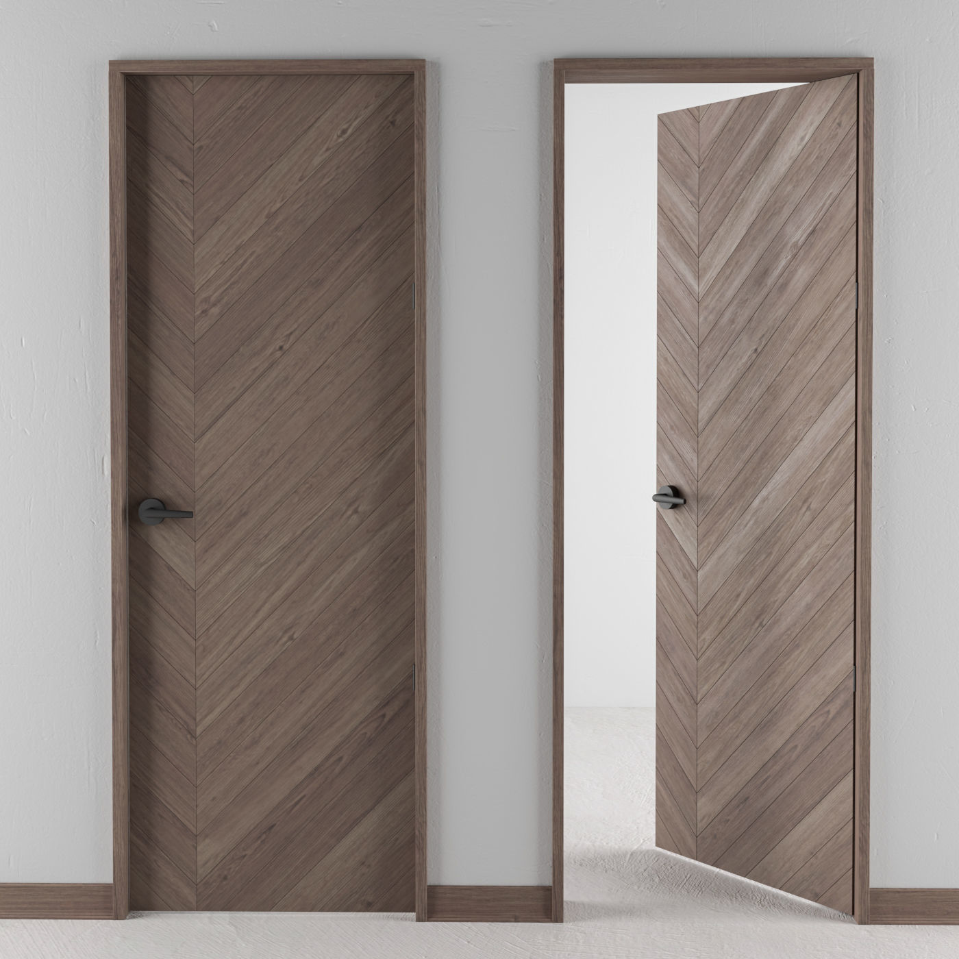 Chevron-door herringbone interior doors