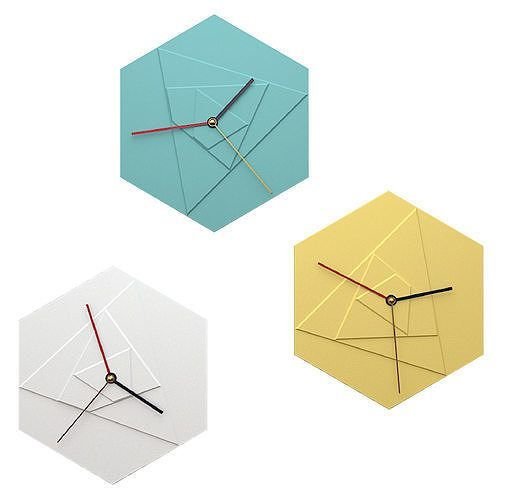 Modern geometric wall clocks
